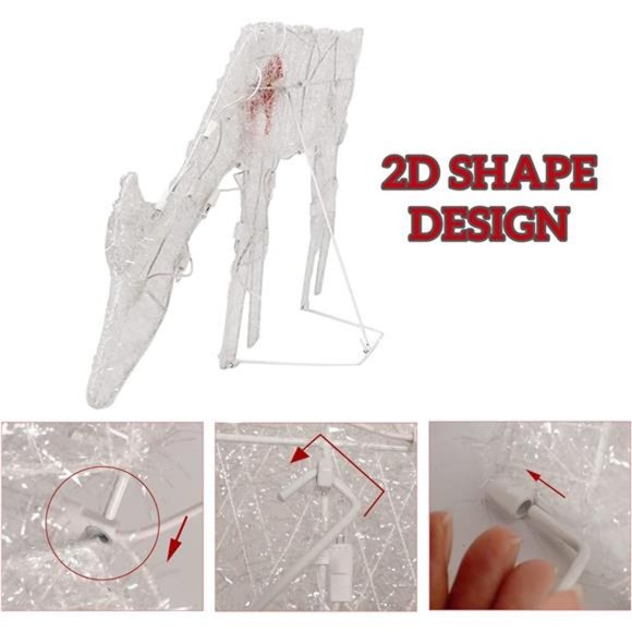 3 Pack Tinsel Reindeer Family Lighted 2D Deer Christmas Decor, with 60Lights - Picture 5 of 6